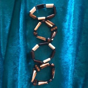 4 Handmade Wooden  Bead Bracelets